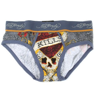 Ed Hardy Blue Mens Love Kills Slowly Premium Hip Brief