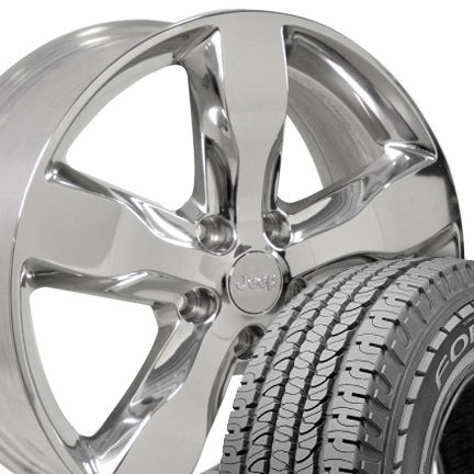   Polished Grand Cherokee Wheels Rims 265 50 20 Goodyear Tires OEM Jeep