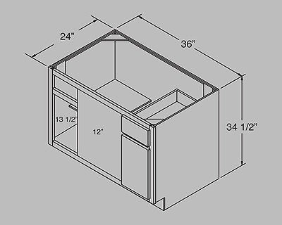 Square Corner Base RTA Kitchen Cabinets LCSCB42SR Sierra Cabinetry