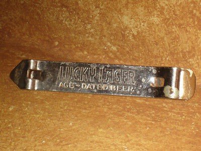 Lucky Lager Age Dated Beer Vintage Bottle Opener Metal Live In America 