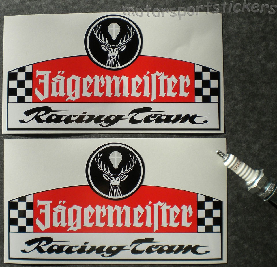 Pair of JAGERMEISTER RACING TEAM Stickers Decals 160mm