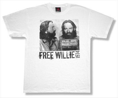   NELSON   FREE WILLIE MUGSHOT WHITE T SHIRT   NEW ADULT MEDIUM M