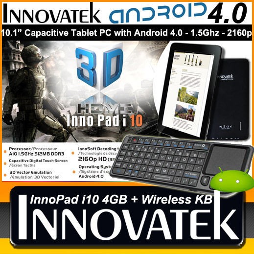 4GBK Innovatek InnoPad i 10.1 Tablet PC 1.5Ghz 2160p HDMI Capacitive 