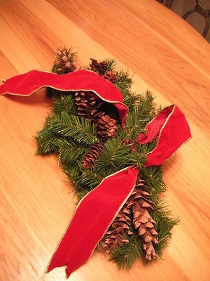 Artificial Holiday Christmas Pine Centerpiece or Door Swag