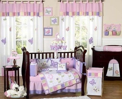   BUTTERFLY BABY GIRL CRIB BEDDING SET FOR NEWBORN SWEET JOJO DESIGNS