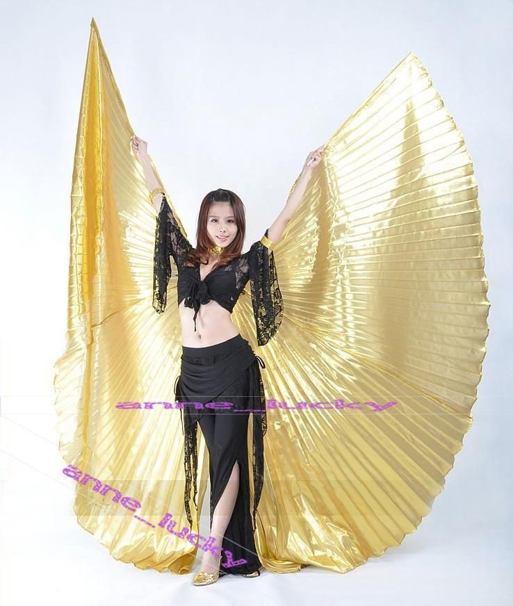 New Belly Dance Costume bifurcate Isis Wings Gold color