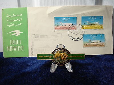 Iraqi Airways Chest Badge & 1965 Iraqi AirwaysTrident 1E Jet Planes 