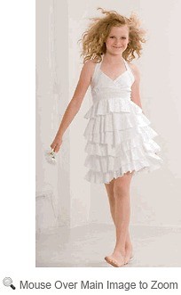 biscotti little darling white halter neck tween dress