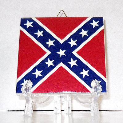 Confederate States Flag Ceramic Tile HQ Rebels Civil War Secession Mod 