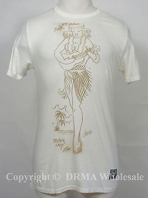 Authentic SAILOR JERRY Tattoo Hula Girl Slim Fit T Shirt S M L XL XXL 
