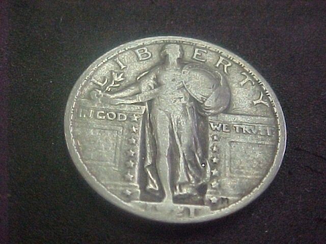 1921 STANDING LIBERTY QUARTER SLQ FINE F +++ RARE