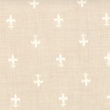   French General Rouenneries Deux Fleur de Lis Fabric in Pearl 13605 20