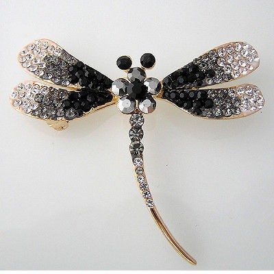   Crystal Elements Amethyst Aurora Borealis Accent Dragonfly Pin Brooch