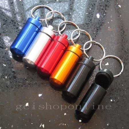 Waterproof Keychain Capsule cash clip Stash Keyring key pill BOX 