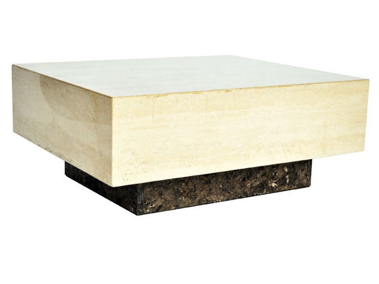 kagan style travertine low table 