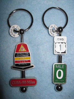 Spinner Keyfobs SouthernMost End Begin 1 Mile 0 Metal Swivel FREE SHIP