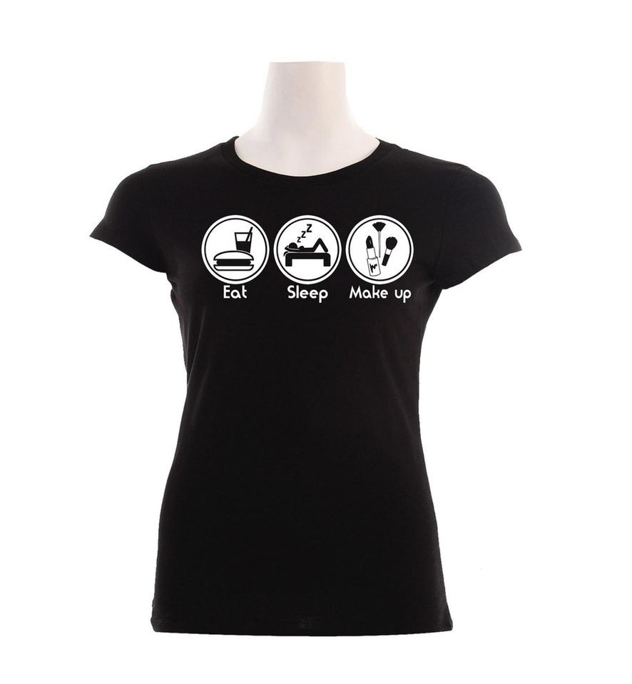 eat sleep make up artist ladies womens gift tshirt le33