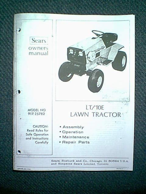  tractor lt 10e 91725782 owner s with parts manual