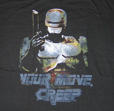 Robocop Movie Your Move, Creep Figure & Gun T Shirt Size Large, NEW 