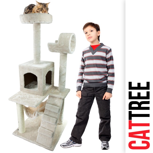    Cat Tower Tree w Condo Scratcher Furniture Kitten House Hammock New