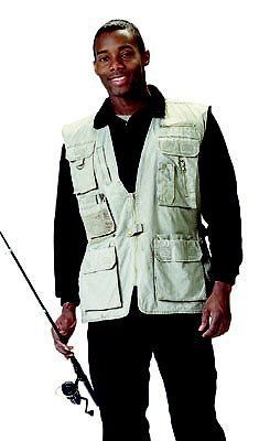 khaki deluxe safari outback vest small to 4 xl