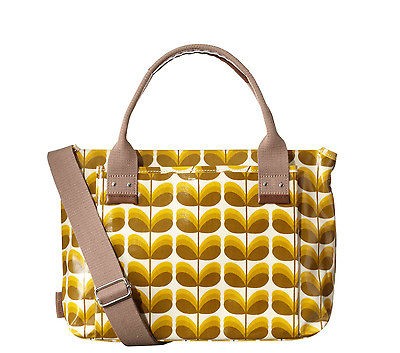 Orla Kiely Laminated Small Shadow Stem Print Easy Tote Lichen New