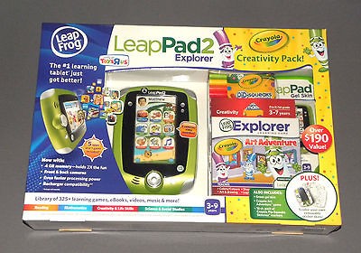 LeapPad 2 Explorer Crayola Creativity Pack Green Bundle Set w Art 