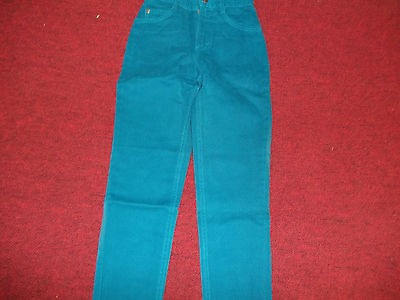 LEE JEANS FOR GIRLS NWT 70S/80S VINTAGE GREEN 12 SLIM UNION MADE IN 