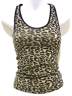 Leopard Cheetah Tank Top Racerback Animal Print Stretch One Size S M L 