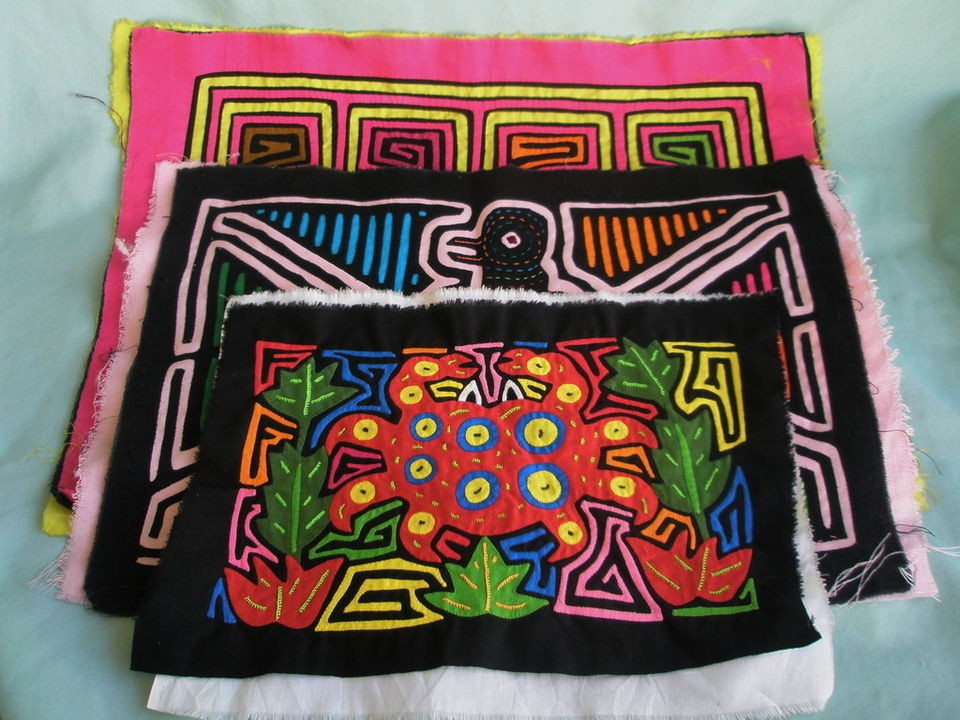 lot of three 3 kuna panama molas one day shipping