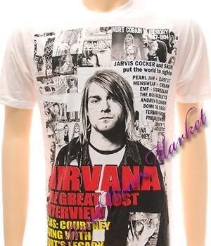 Nirvana Kurt Cobain Rock 1967 1994 Alternative T shirt Sz L Tour 