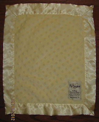 My Blankee Mini Yellow Minky Dots Satin Lovey SECURITY BABY BLANKET