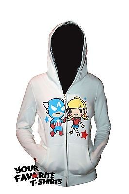 Captain America Lets Dance Marvel Tokidoki Licensed Zip Up Hoodie S XL