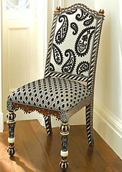 Newly listed 1 Beautiful Mackenzie Childs Black & White Upholstered 