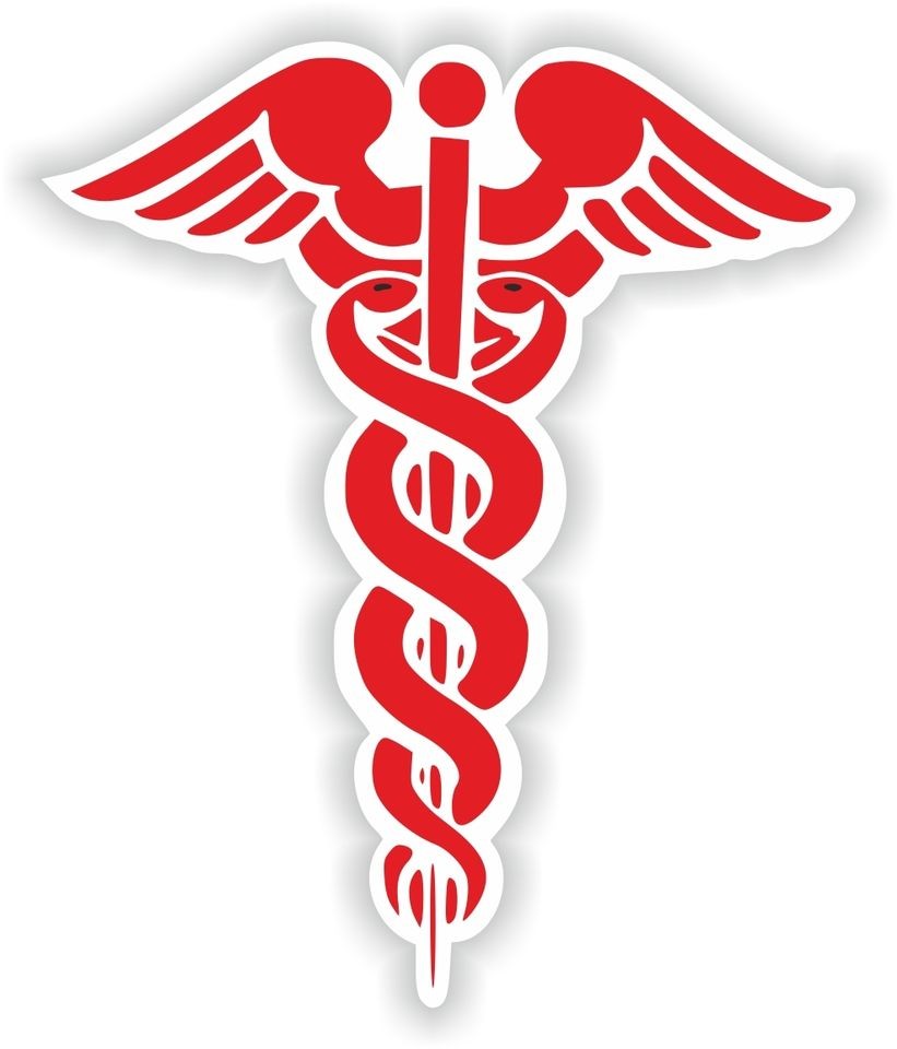 CADUCEUS STICKER MEDICAL pharmacy symbol vinyl decal snakes sword 