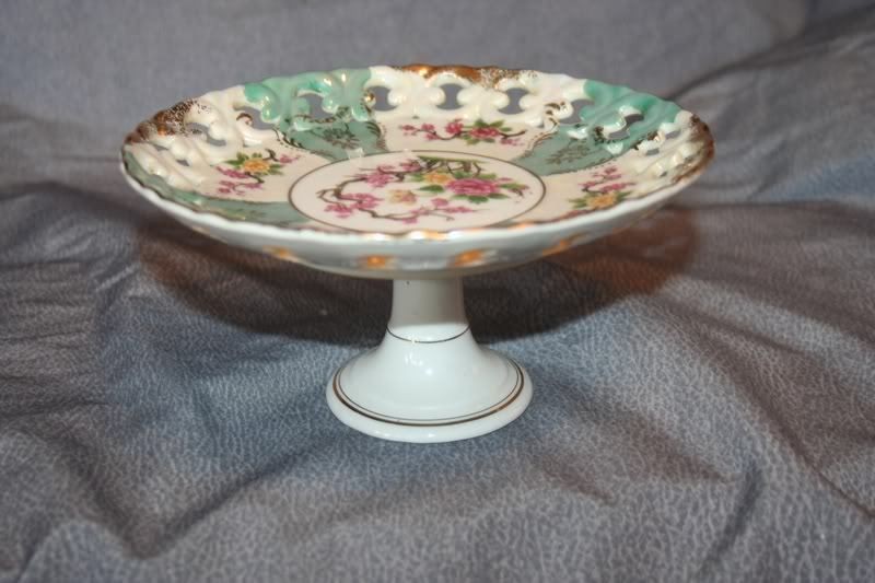 royal halsey china footed tidbit tray reticulated edge time left