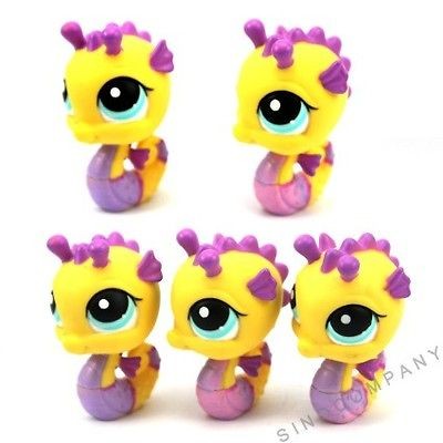 5X Littlest pet shop yellow seahorse 2006 figures Super Rare L772