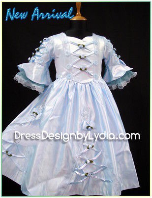   Blue Renaissance Victorian Pageant Dress Little Girl Western Wear 7/8