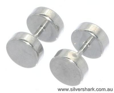   silver color plug effect earring secure screw back earring 1 Pair P2