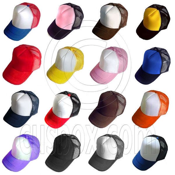 Plain Colour Baseball Mesh Trucker Ball Casual Cap Black Blue Red 