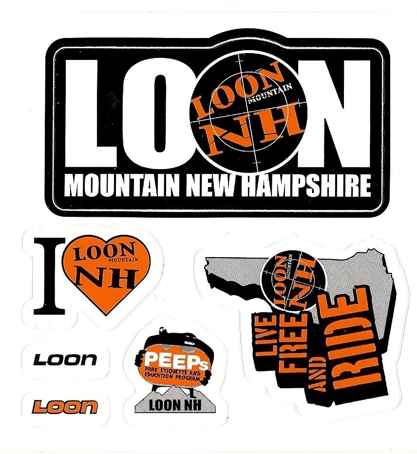 loon mountain nh ski snowboard stickers decal s time