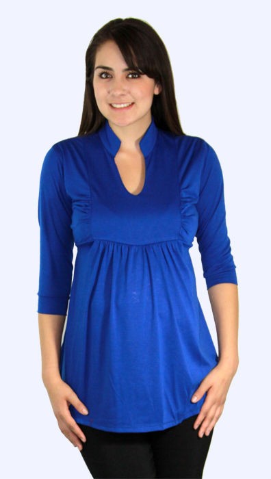 cute 3 4 sleeve blue maternity top s m l xl