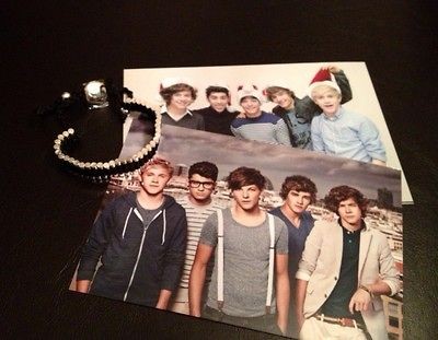   ONE DIRECTION FRIENDSHIP BRACELET SILVER LINK, Black & 2 FREE PHOTOS