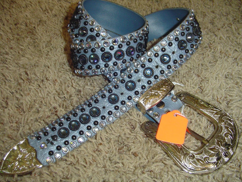 Kippys 32 MONTANA BLUE/LT.SAPPHI​RE CRYSTAL COWBOY BELT