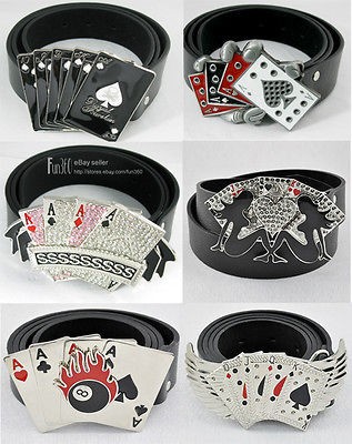 Western Royal Playing Casino Gamble Lots Poker Cards Metal Buckle 