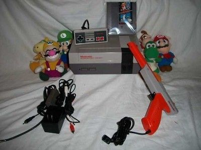   OFFICIAL NES POWER PLUG, gun, controller, mario/duck, and hookups
