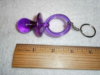 VINTAGE PURPLE PLASTIC PACIFIER KEY CHAIN ELECTRIC DAISY CARNIVAL EDC 