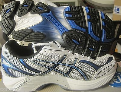 New Asics GT 2150 GS Girls Athletic DUOMAX White Black Blue C009N 