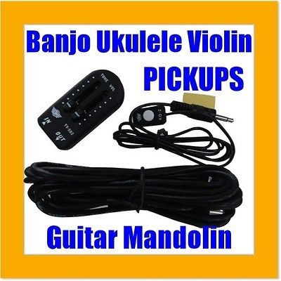 Violin Ukulele Mandolin Guitar Pickup Pick Up Viola Cable Tone Vol 