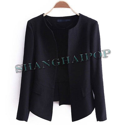 Chiffon Open Jacket Women Asymmetrical Waterfall Suit Blazer Casual 